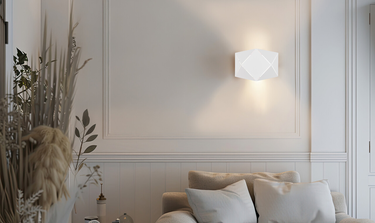 Aplica de perete Zandor, TRIO, 18x6x13 cm, 6.5W, 1x LED, metal, alb mat - imagine 4